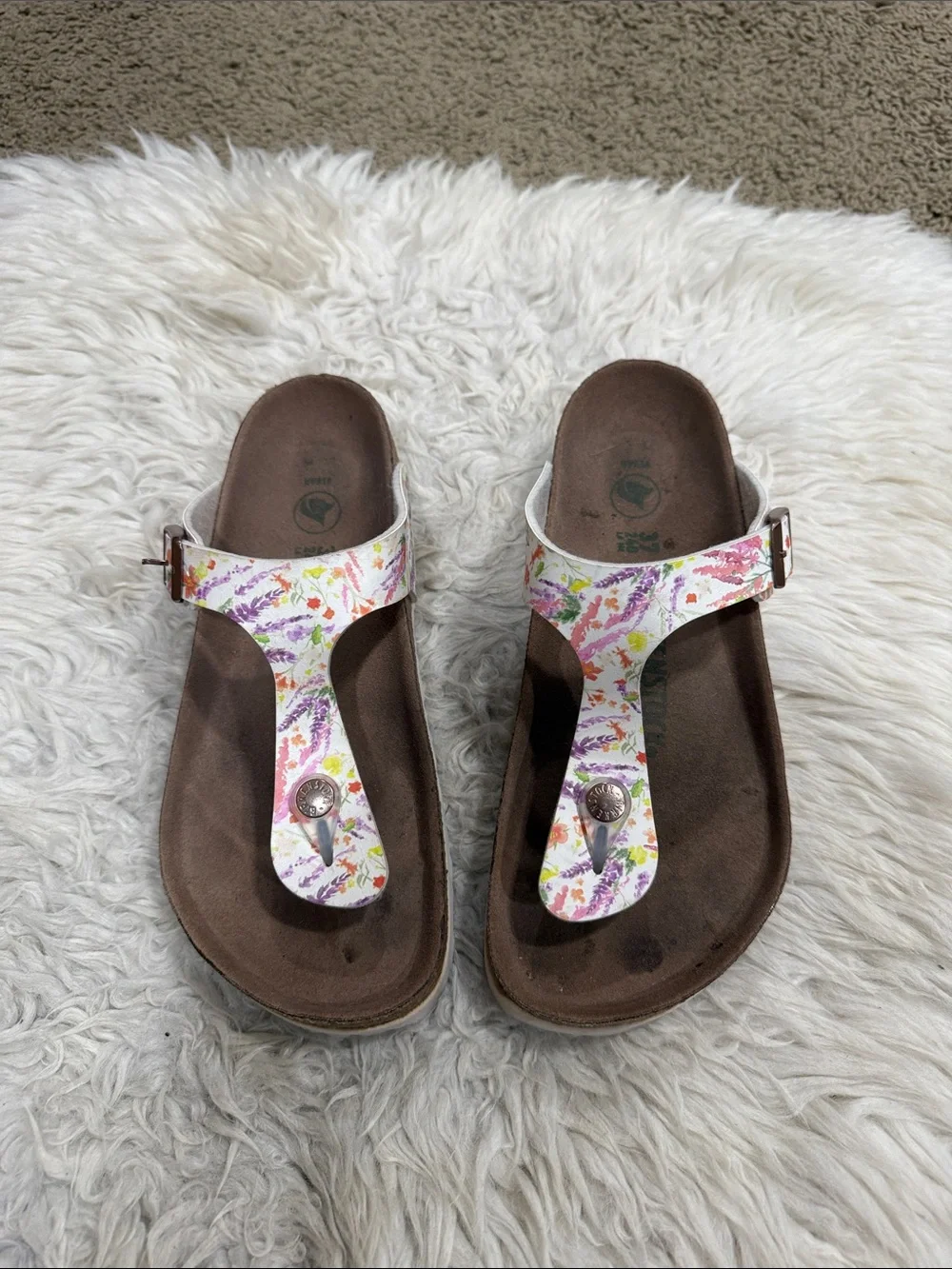 Birkenstock Floral Print Gizeh‎ Vegan Thong Sandal Women’s Size 37 US 6